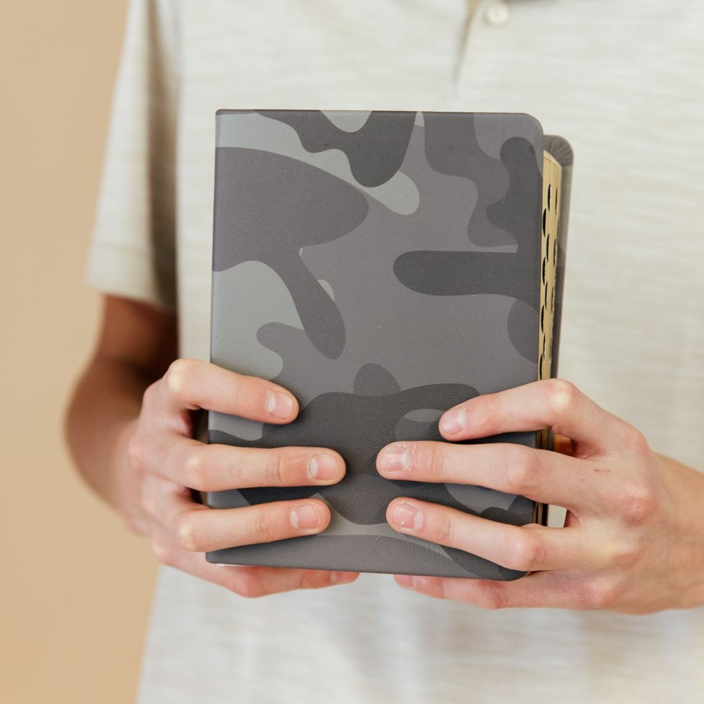 Midnight Camo LDS Scriptures | Leather Quad, Custom Name, Ribbon